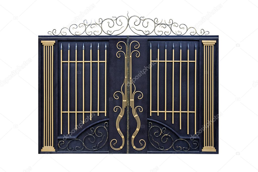 Modern forged gates with ornament.