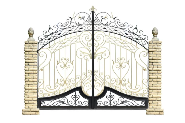 Velhos portões forjados e porta por ornamento . — Fotografia de Stock
