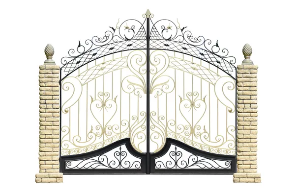 Velhos portões forjados e porta por ornamento . Fotos De Bancos De Imagens Sem Royalties