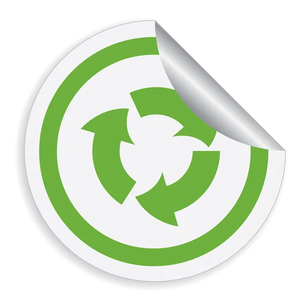 Etichetta ecologica con simbolo del riciclo — Vettoriale Stock