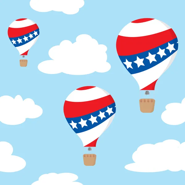 Бесшовный рисунок с патриотическими воздушными шарами — стоковый вектор