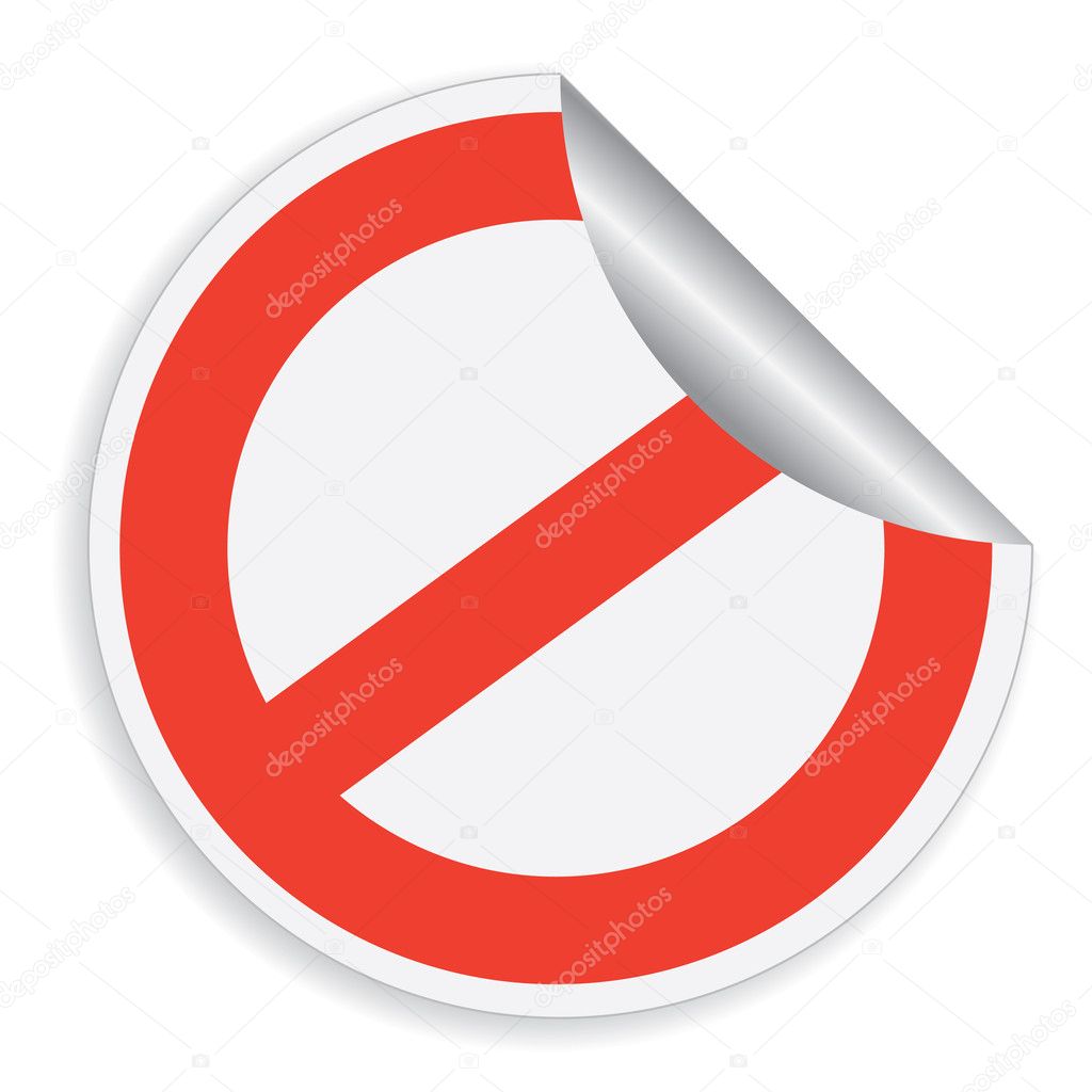 Sticker with restrictive sign