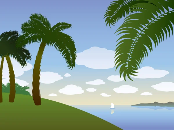 Summer background with palms — Stock Vector