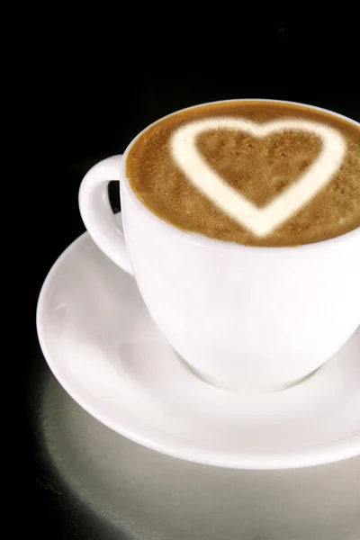关于咖啡的心 — 图库照片
