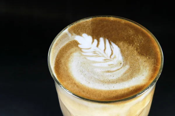 Latte doble con arte —  Fotos de Stock