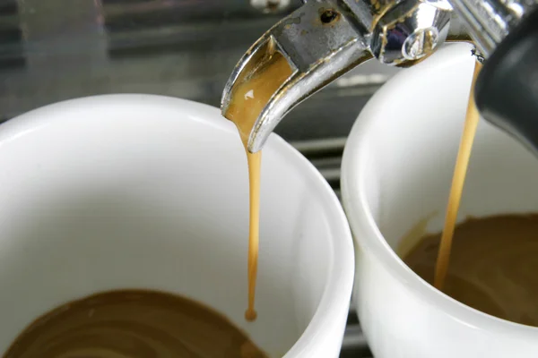 Duas xícaras de café expresso — Fotografia de Stock