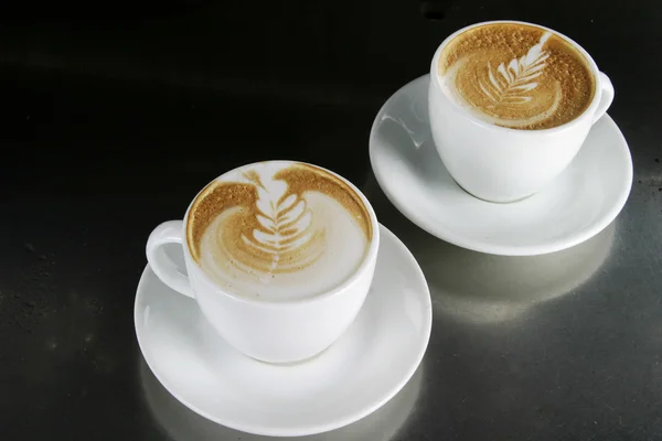 Cappucinno com Latte Art — Fotografia de Stock