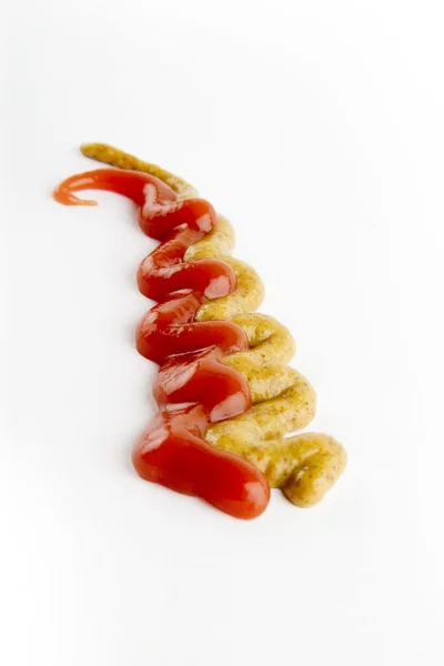 Ketchup e mostarda — Fotografia de Stock