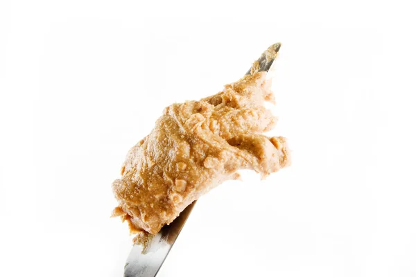 ナイフにピーナッツ バター — ストック写真