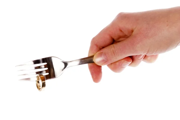 Vigselring gaffel — Stockfoto