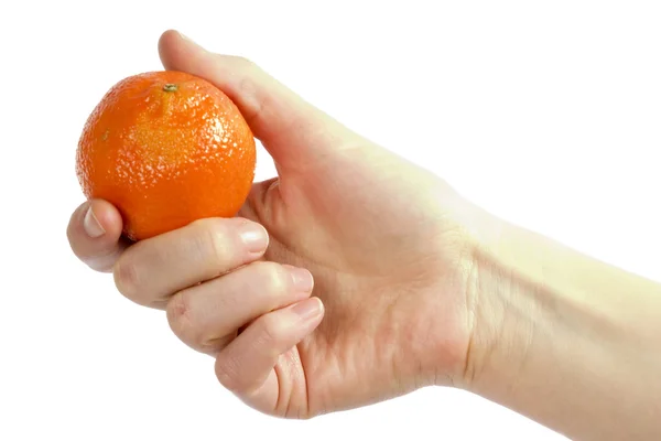 手中的橙色 — 图库照片