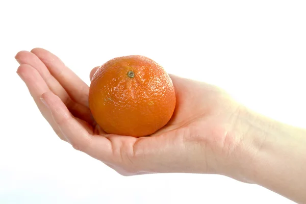 Orange w dłoni — Zdjęcie stockowe