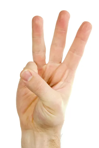 Drei Finger isoliert — Stockfoto