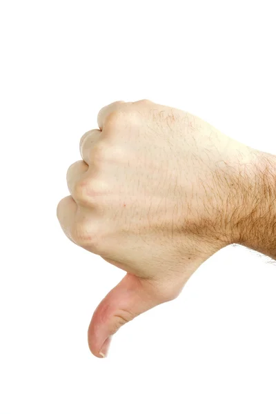 Thumbs Down Isolated — Stock Photo, Image