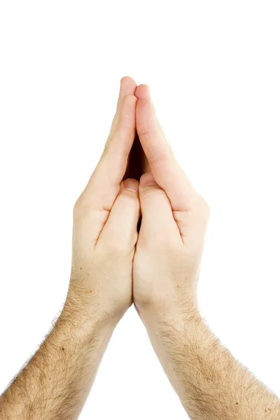 Mani di preghiera Isolate — Foto Stock
