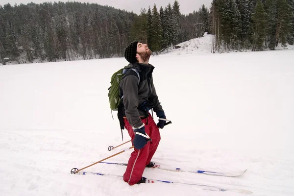 Esquiador de fondo cansado —  Fotos de Stock