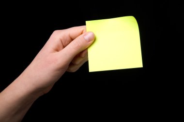 Holding a Sticky Note clipart