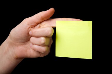 Sticky Note on Hand clipart