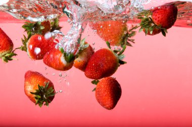 Strawberry Background in Water clipart