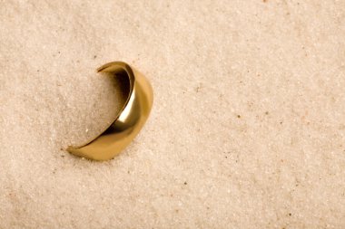 Wedding Ring in Sand clipart