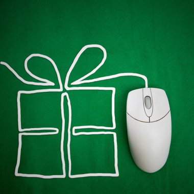 Present Shopping Online clipart