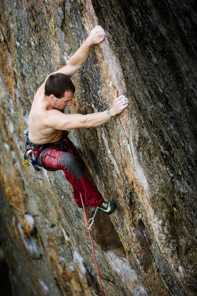 Erkek dağcı — Stok fotoğraf