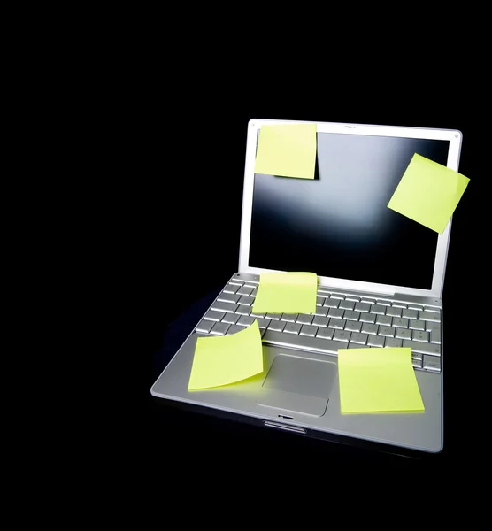 Nota pegajosa no laptop — Fotografia de Stock