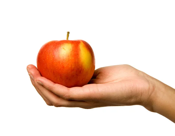 Apple in Hand — Stock Photo, Image