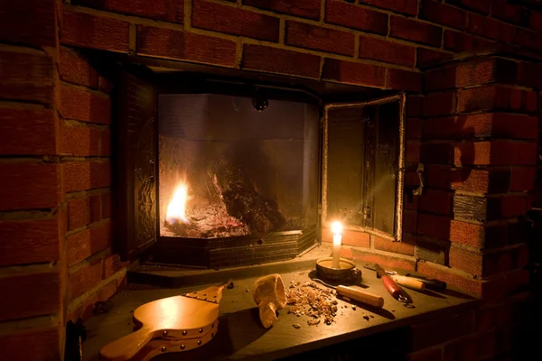 古い昔ながらの暖炉 — ストック写真