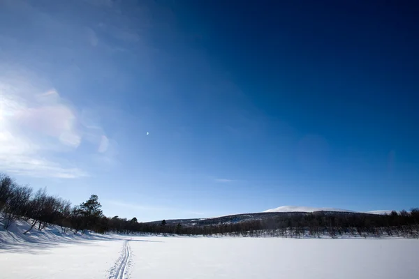 Зимний горнолыжный пейзаж — стоковое фото
