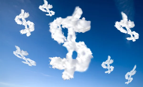 Segno del dollaro nuvola — Foto Stock