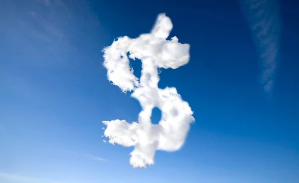 Chmura znak dolara — Zdjęcie stockowe