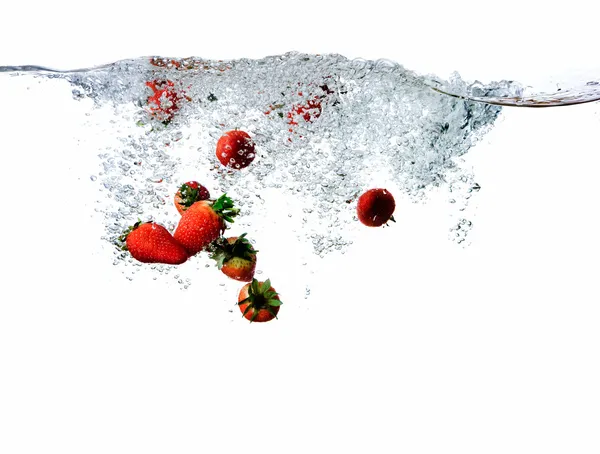 Erdbeer Splash Hintergrund — Stockfoto