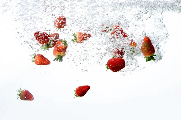草莓泡泡背景 — 图库照片