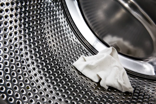 Socke in der Waschmaschine — Stockfoto