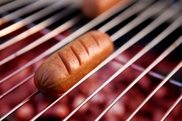 Hotdog on Grill — Stock Photo, Image
