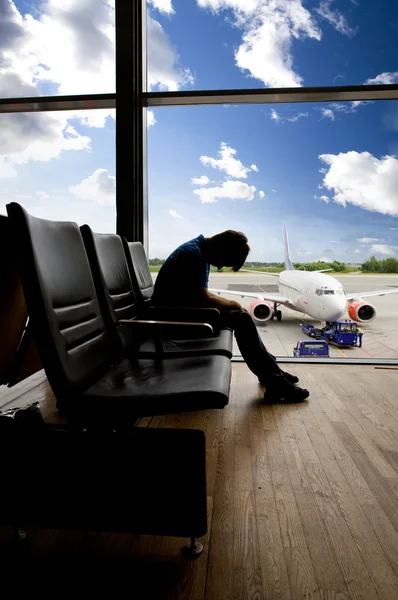 Aeroporto espera transferência — Fotografia de Stock