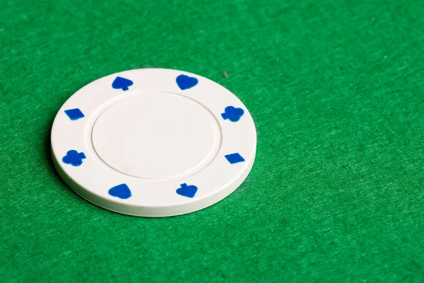 Fehér póker zseton — Stock Fotó