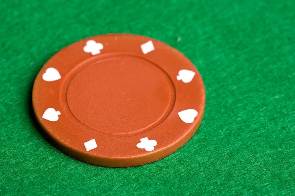 Turuncu poker chip — Stok fotoğraf