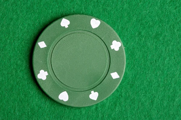 Groene pokerfiche — Stockfoto