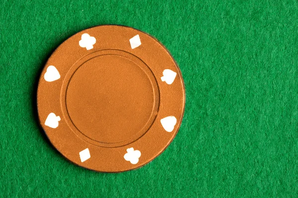 Orange poker chip - Stock-foto