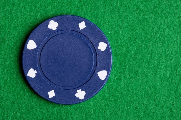 Blue Poker Chip — Stockfoto