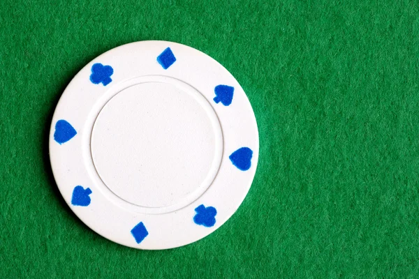 Hvid poker chip - Stock-foto