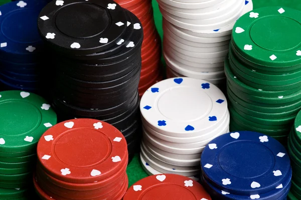 Pôquer fichas pilha — Fotografia de Stock