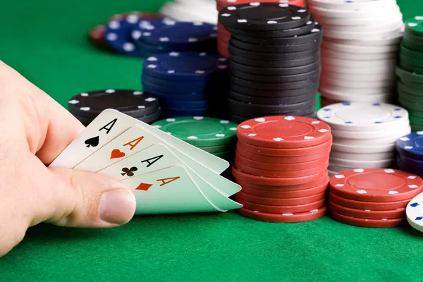 Ganhar Poker — Fotografia de Stock