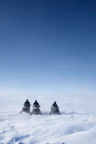 Snowmobile Winter Landscape — Stockfoto