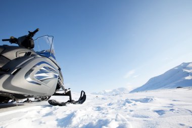 Snowmobile Winter Landscape clipart