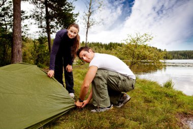 Camping Man and Woman clipart