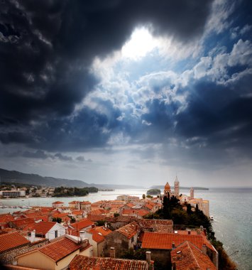 Medieval Town Dramatic Sky clipart