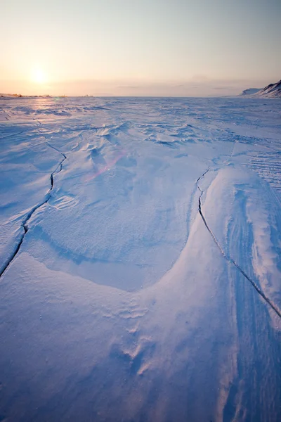 Zonsondergang winterlandschap — Stockfoto